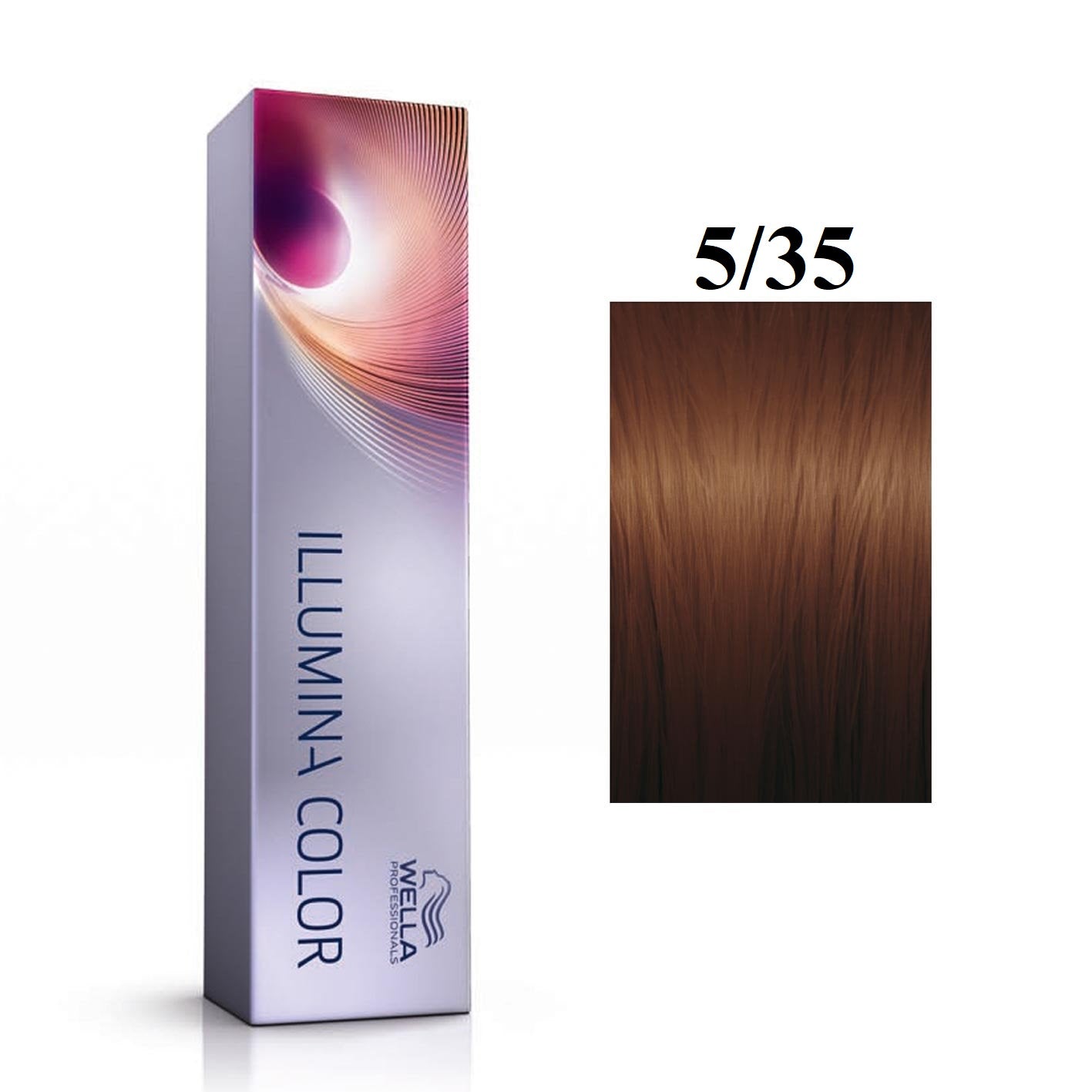 Wella Professionals, Illumina Color, Vopsea permanentă de păr, 5/35 Light Chestnut Golden Mahogany, 60 ml